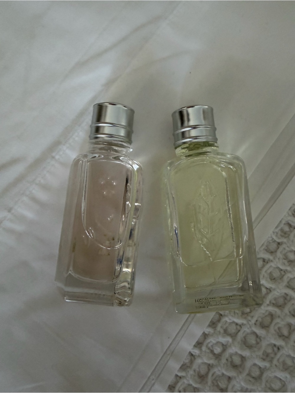 🗽2 L'OCCITANE 10 M L Clear Glass Travel Bottles